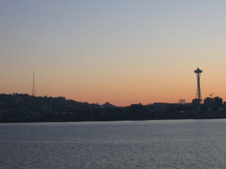 Lever de soleil sur Seattle direction Bainbridge