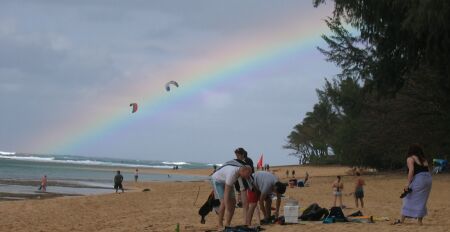 2 kite surf sur arc-en-ciel